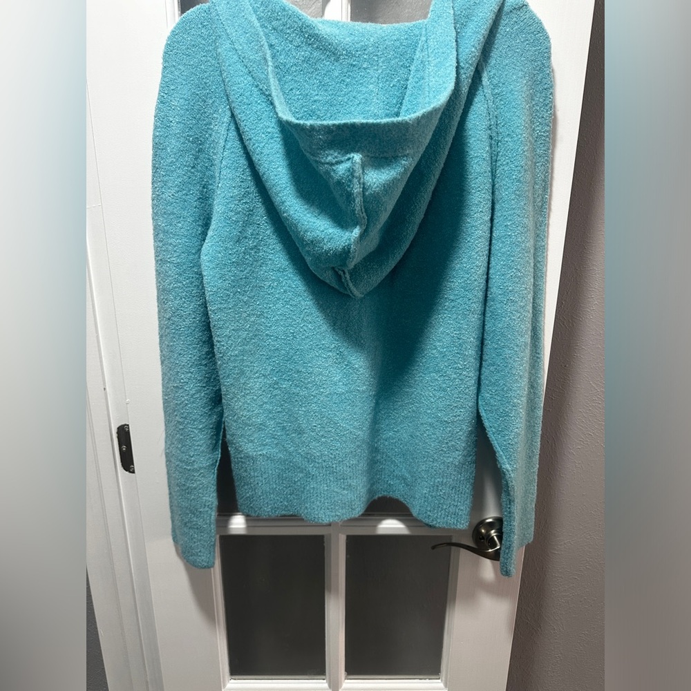 NWOT Fate Blue Button Down Hooded Sweater - Picture 5 of 5